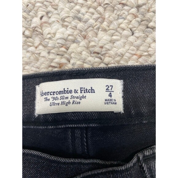 Abercrombie & Fitch The 90s Slim Straight Ultra High-Rise Crossover Waist Black - Picture 9 of 11